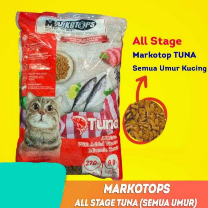 Markotops Cat Food 1 kg Makanan Kucing Markotop - Repack 1 kg - Rasa Tuna