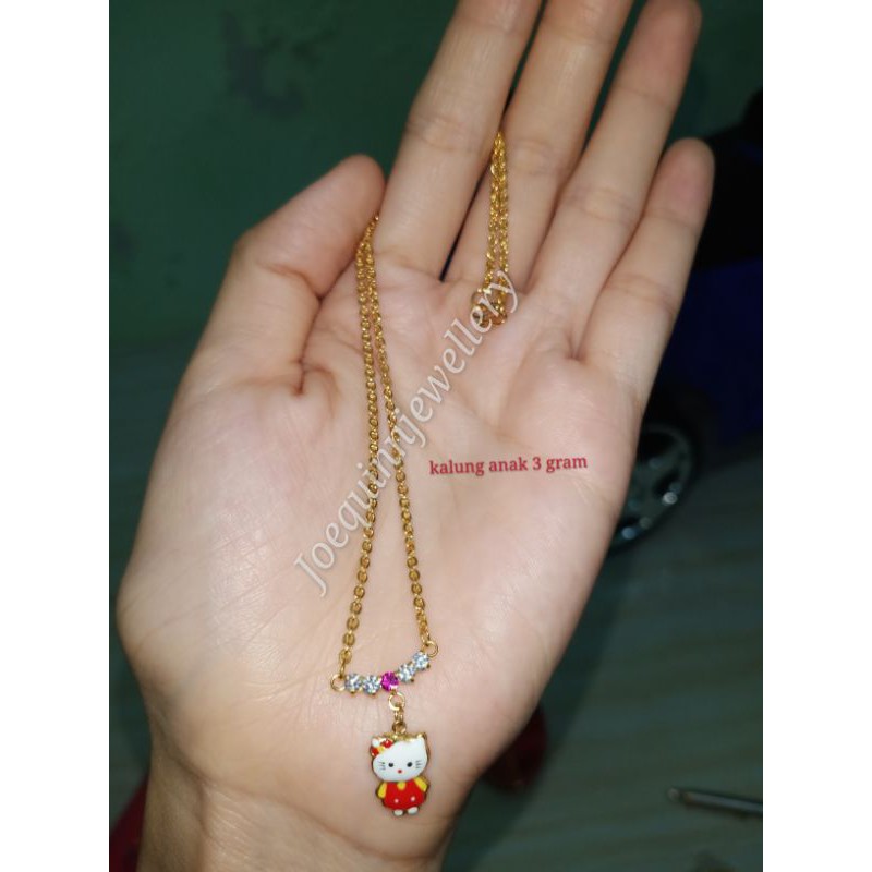 Kalung hello kitty anak emas muda 3 gram