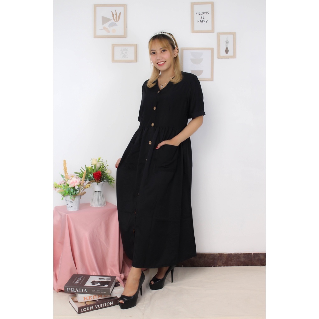 [12.12] Rx Fashion MAXI ZARA DRESS Bahan Wolfis Ukuran All Size Fit L