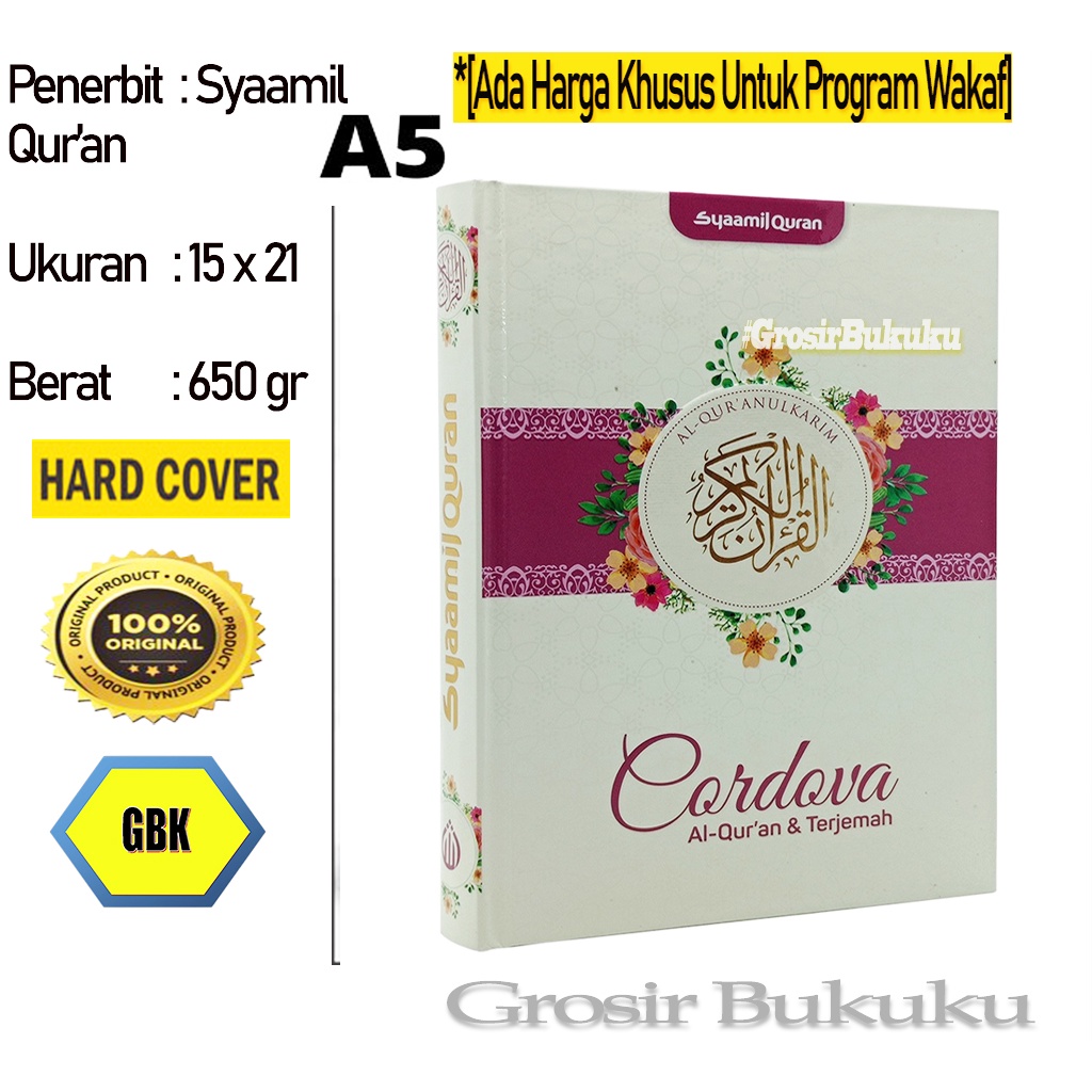 Al-Quran Cordova A5 For Woman / Mushaf Cordova Terjemah HC - Syaamil Quran