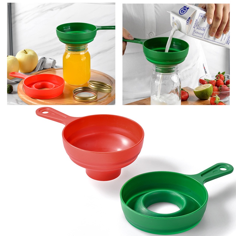 Wide Mouth Folding Telescopic Funnel / Food Grade PP Plastic  Funnel for  Salt Sugar Jam Spice Package Kitchen Accessories