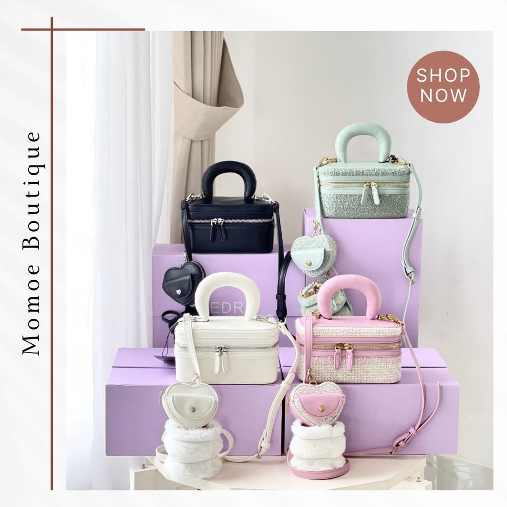 Tas Selempang Wanita Import ORI Pedro Melody  Tweed Shoulder Bag With Double Pouch Gift Set P593