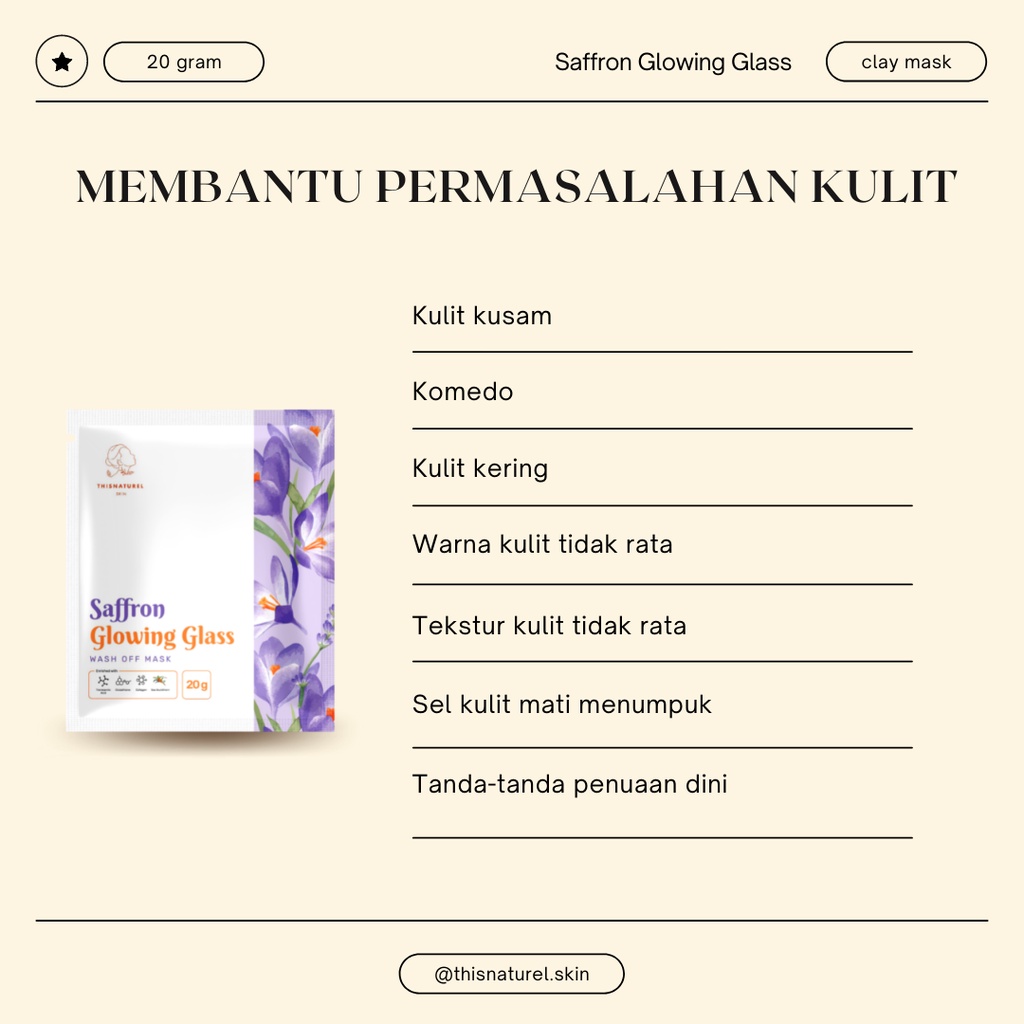 THISNATUREL Facemask- Masker Bubuk Organik BPOM - Organic mask 5 gram