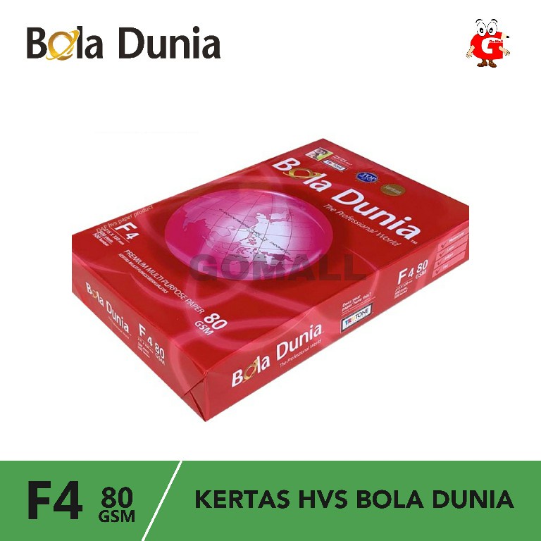 

Kertas HVS F4 Bola Dunia 80 GSM