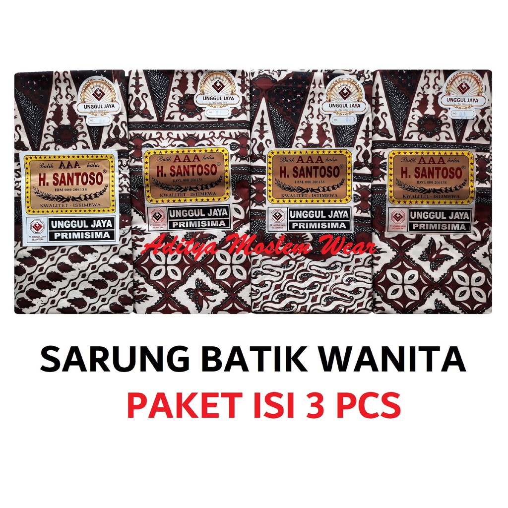 PAKET HEMAT 3 PCS KAIN SARUNG IBU MELAHIRKAN BATIK CAP H SANTOSO AAA KAIN JARIK SARUNG WANITA HALUS