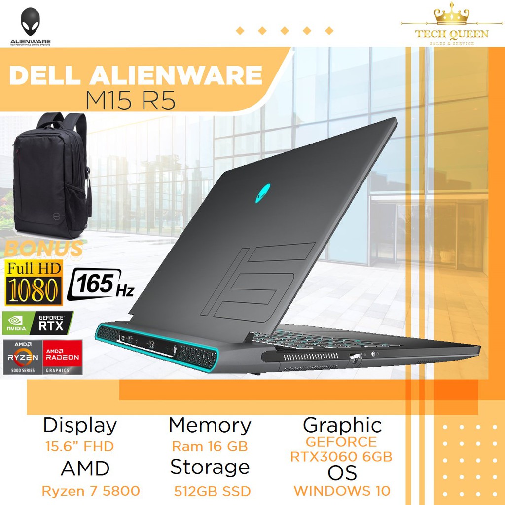 Dell Alienware M15 R5 Ryzen 7 5800 16GB 512ssd RTX3060 6GB W10 15.6FHD 165HZ