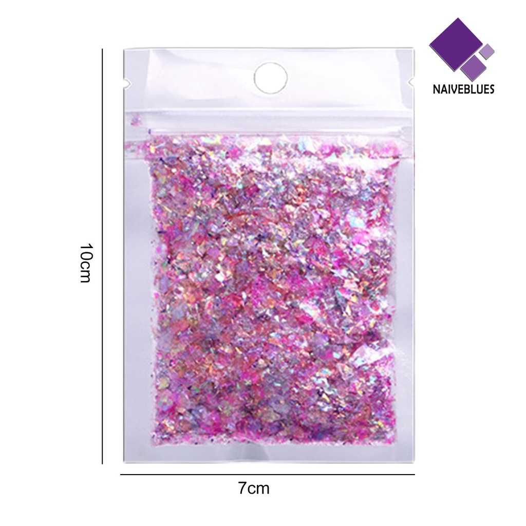Naiveblue Serpihan Glitter Bentuk Asimetris Untuk Dekorasi Nail Art