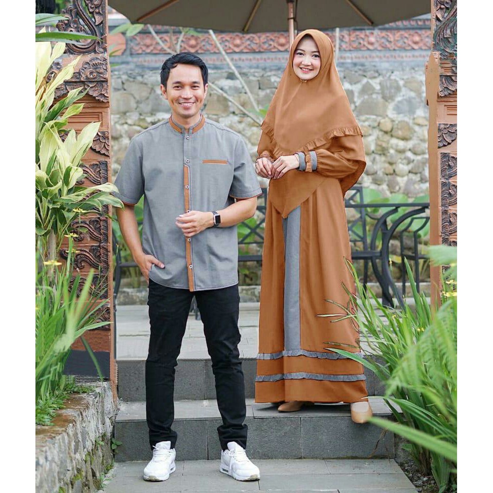 Couple Silofi + Bergo - Baju Muslim Couple - Pakaian Muslim Pasangan Terbaru