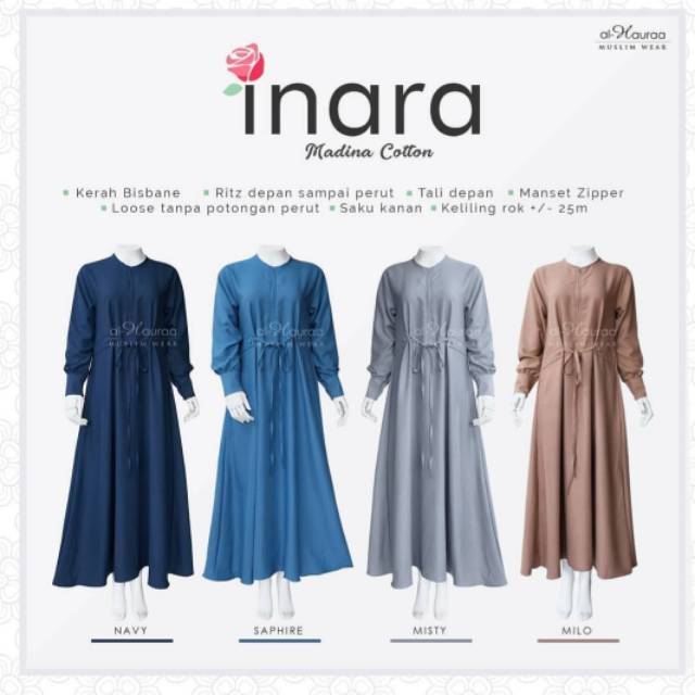 Gamis Inara Madina "Misty Grey size XXL" by Al Hauraa