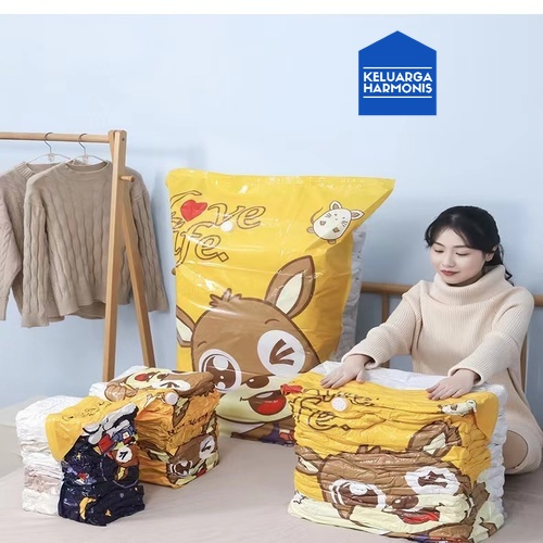 Vacum Plastik / Vacum Plastic Bag Travel / Vakum Baju Pakaian
