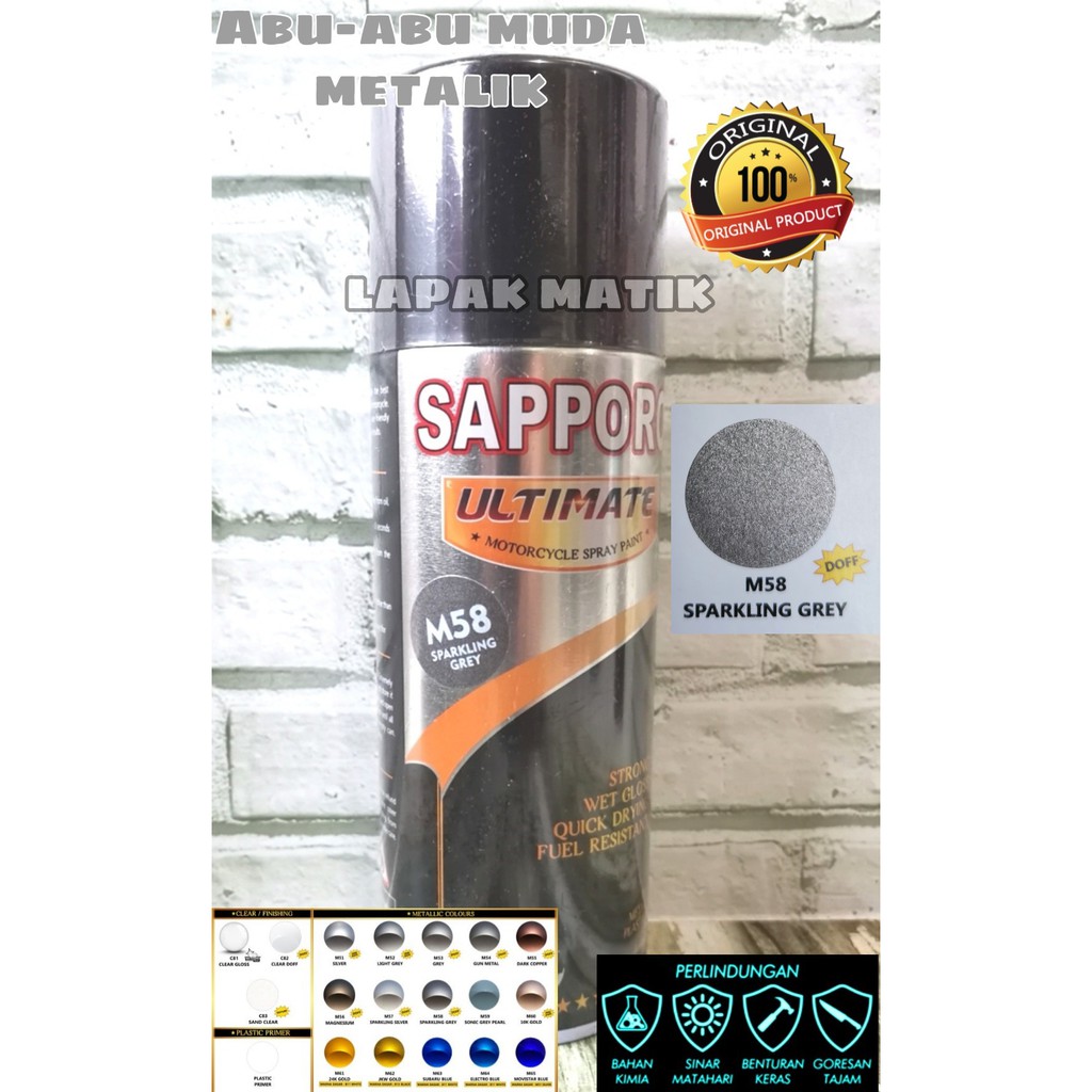 Paket Pilok Sapporo METALIK SPARKLING SILVER GREY M57 M58 400ML