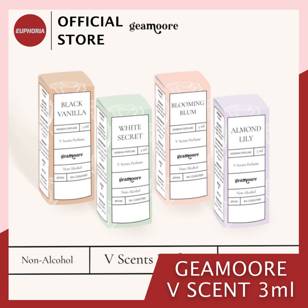 ❤ EUPHO ❤ GEAMOORE V SCENT PARFUME 3ml  PARFUM AREA KEWANITAAN (✔️BPOM)
