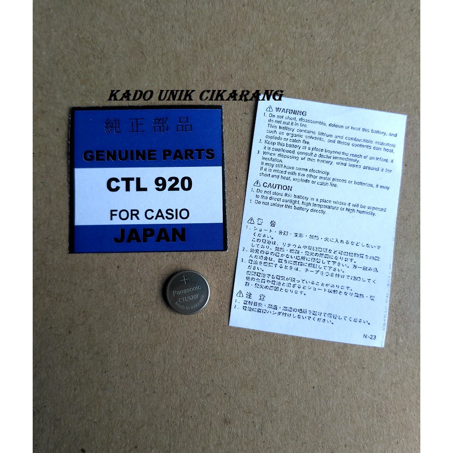 Casio Panasonic Capacitor Solar Battery Rechargeable Lithium CTL920 CTL920F Baterai Casio Toughsolar