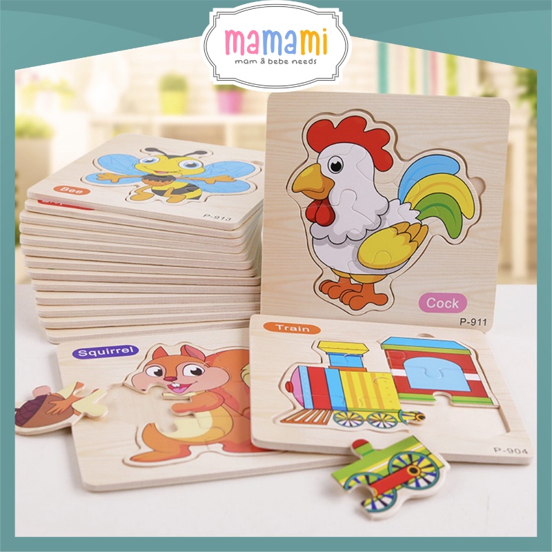 Puzzle Mini Pastel Wooden Puzzle Kayu Puzzle Anak Mainan Kayu Puzzle Angka Mainan Edukasi Anak I MAM