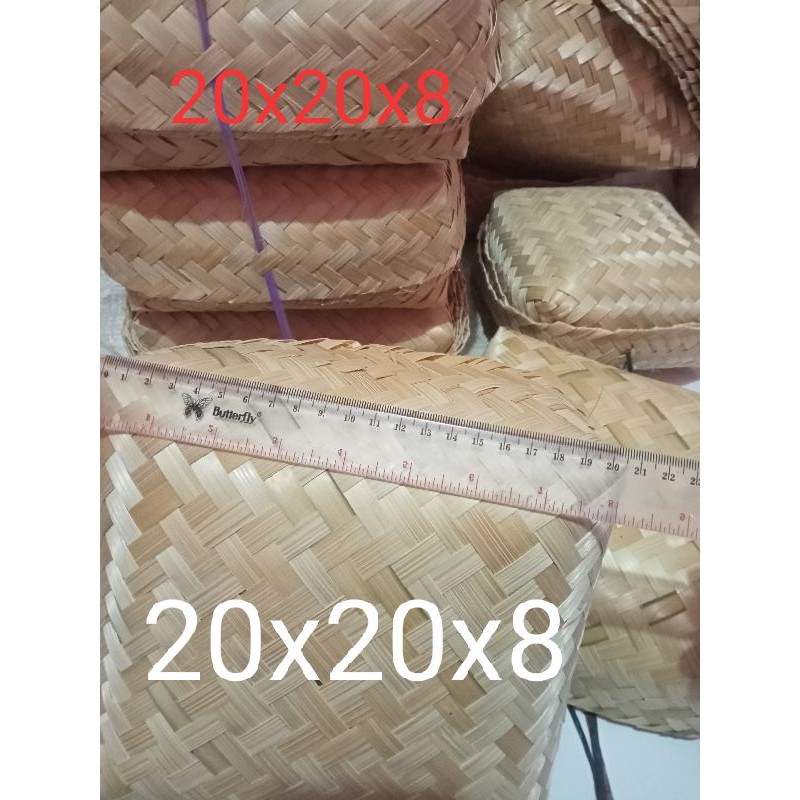 besek_anyaman bambu UK 20x20cm,parcel,catering,snack