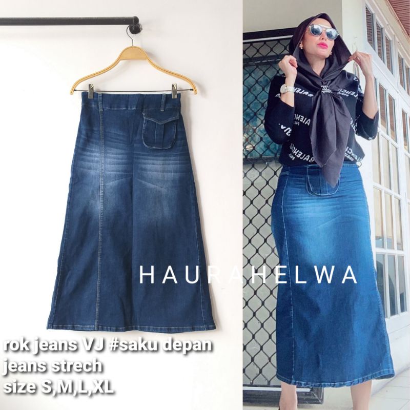 ROK JEANS VJ ORIGINAL  7454 #Saku depan