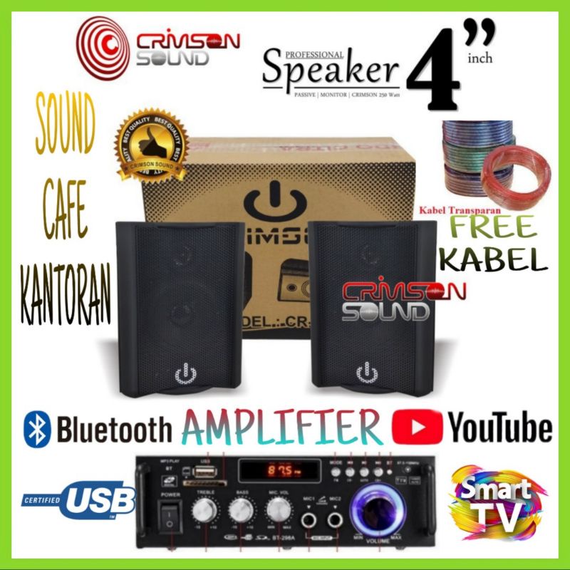 Paket Speaker 4 Inch Crimson 402 Di Ruangan Cafe, Kantoran - 2 titik