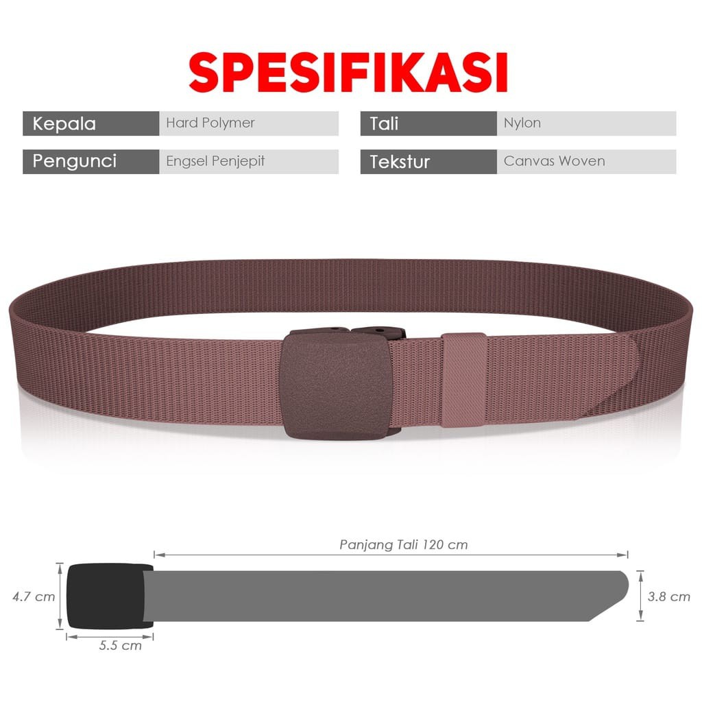 IKAT PINGGANG NYLON PRIA ANTI METAL DETEKTOR GESPER PRIA SABUK BANDARA BELT FASHION MEN AKSESORIA FASHION