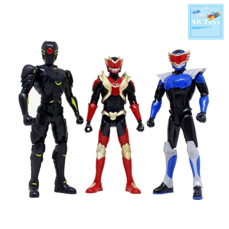 Mainan robot action figure BIMA S ada lampu LED badan putar 360 lisensi MNC EAGLE MASKED