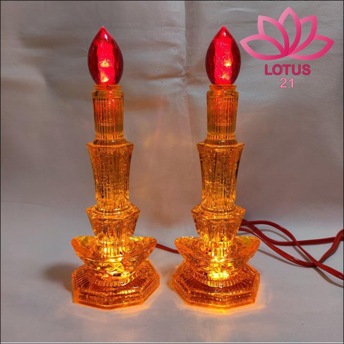 LAMPU LED LILIN | TINGGI 20,9 CM | LAMPU ALTAR PAPAN PUJA SEMBAHYANG - KUNING
