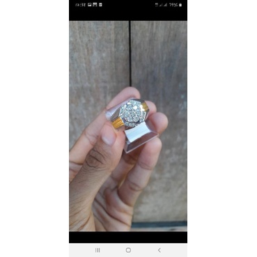 cincin perak laki" full berlian