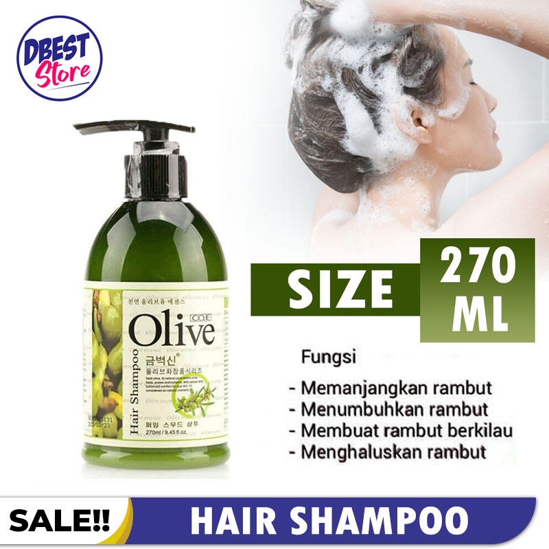 [DIJAMIN AMPUH!!] Shampoo Olive Original - Shampoo Pemanjang Rambut Tercepat - Shampoo Rambut Rontok - Shampoo Pelurus Rambut - Olive Shampo COE - Kemasan Warna Hijau - 270 mL