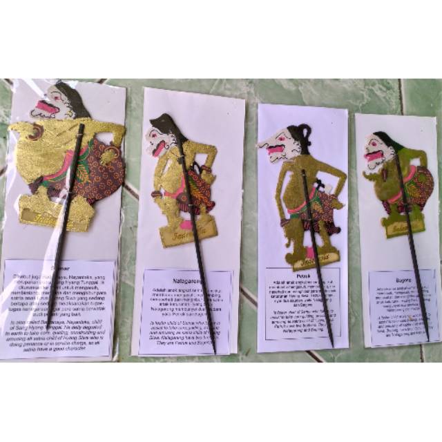 (BISA COD) SOUVENIR MINIATUR WAYANG KULIT PUNAKAWAN MINI SUNDUK ISI 4 PCS SEMAR GARENG PETRUK BAGONG