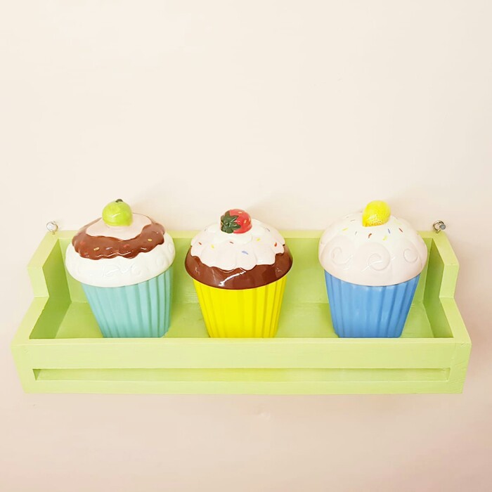 Dine Wood Rak Hambalan Bumbu Tempat Gula Garam Micin Kayu   Chic Hiasan Dekorasi Dinding 40 Cm