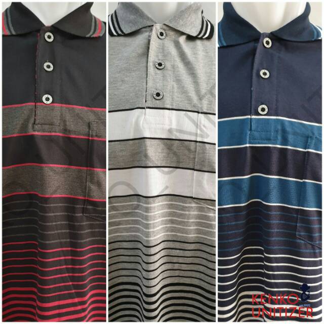 UNITIZER Z41 XXL Size ,  Kaos Polo Pria BIGSIZE Saku Kerah Wangki Salur JUMBO kantong dewasa