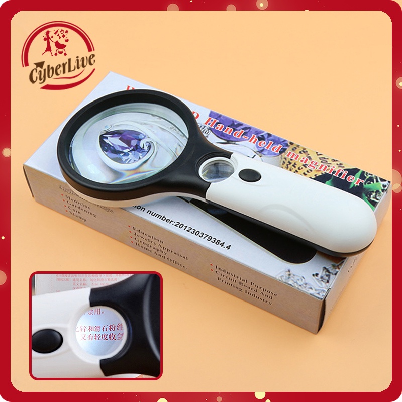 

Membaca Magnifying Glass Kaca Pembesar LED 2in1 Magnifier Dengan Lampu 3 LED