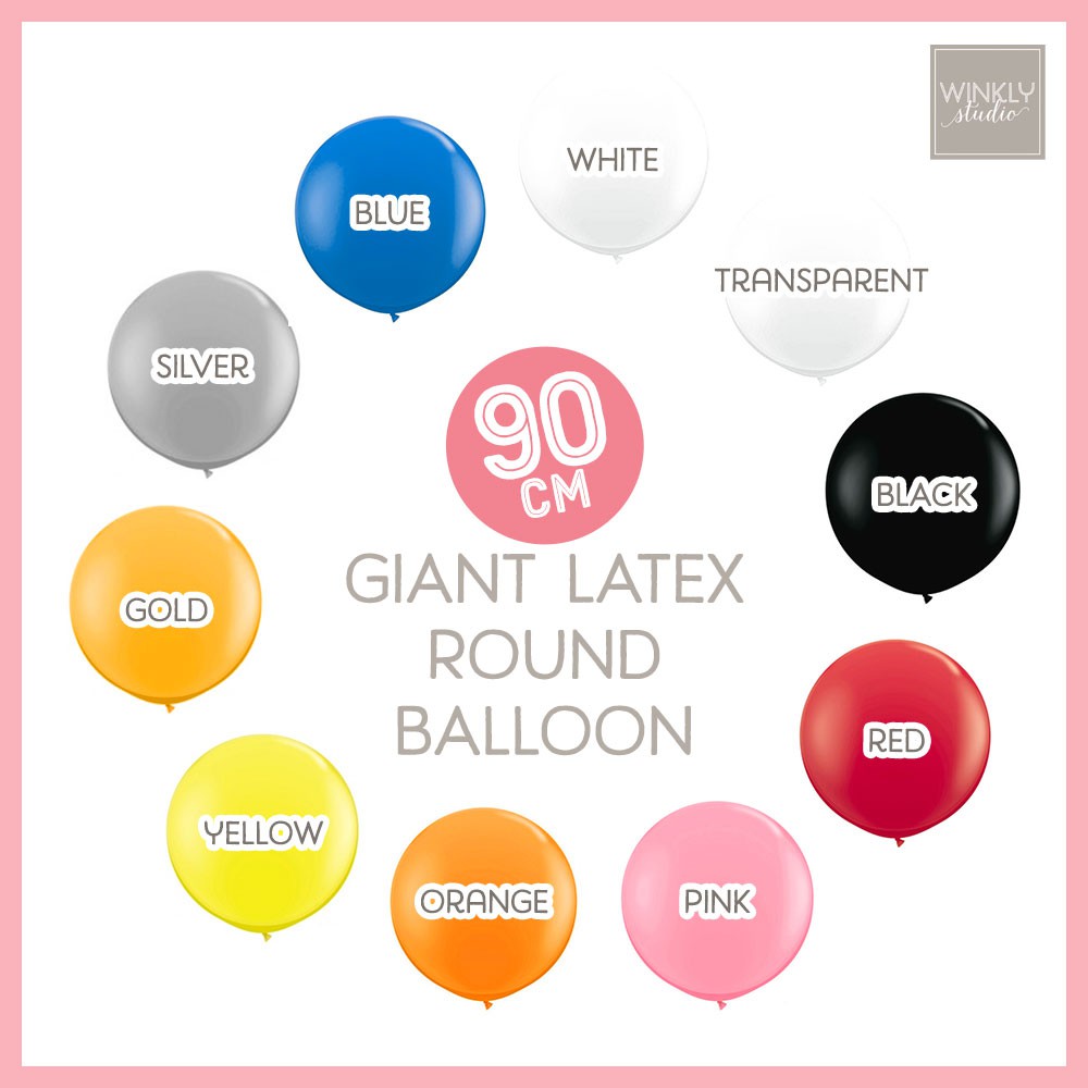 Balon Latex Jumbo 36inch 90cm / Giant Balloon Latex / Balon Jumbo Transparan