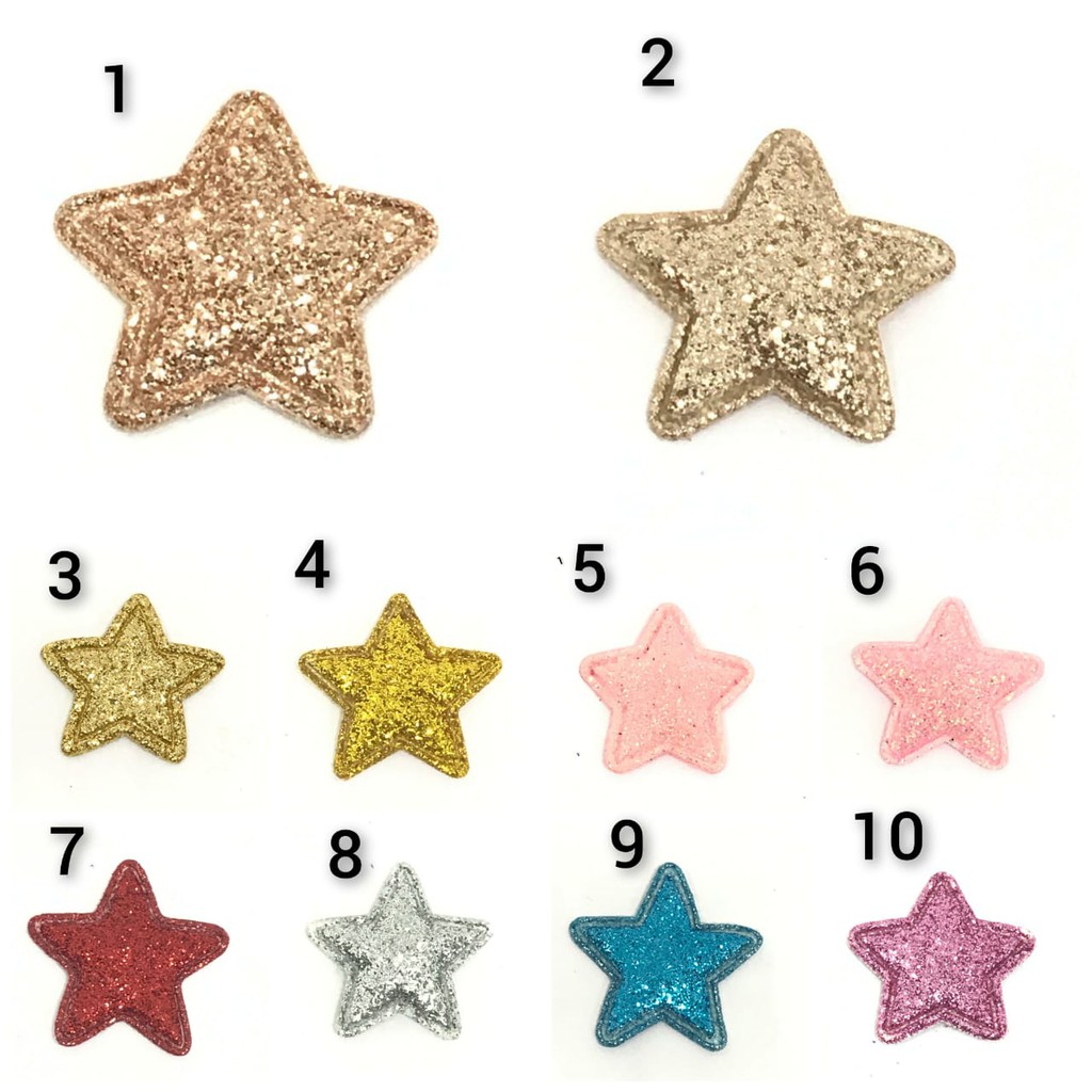 1 LUSIN - 2.5 CM APLIKASI BINTANG GLITTER