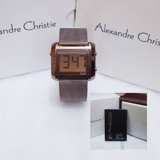 ALEXANDRE CHRISTIE AC 9230 BROWN JAM TANGAN WANITA ORIGINAL