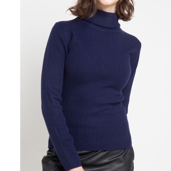 TURTLE NECK RIB / ATASAN RAJUT PANJANG BODYFIT