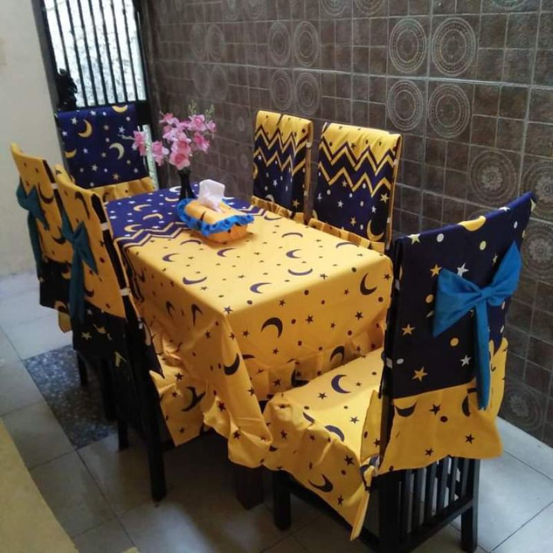 SARUNG KURSI MAKAN 6 kursi