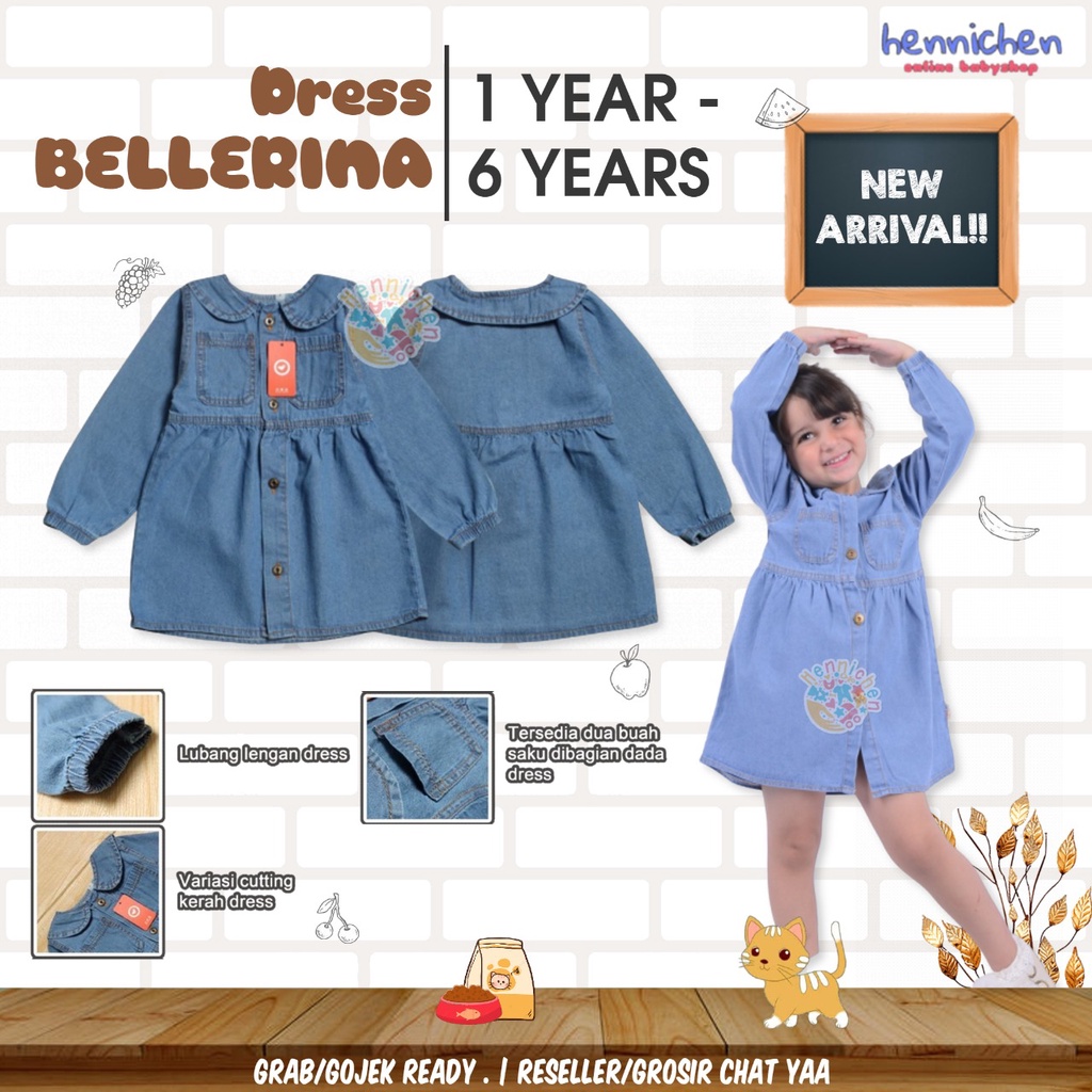 Dress Anak Atasan Bellerina Dress Anak Perempuan Fashion Anak Perempuan (1-6 Tahun)  OVIKIDS