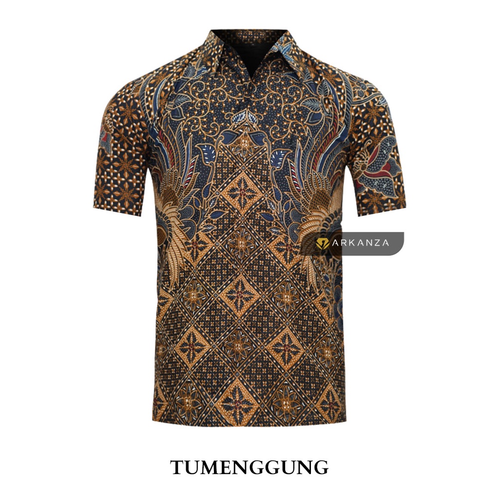 BATIK ARKANZA Motif TUMENGGUNG Hem Atasan Kemeja Baju Batik Pria Cowok Laki Laki Slimfit Full Lapis Furing Lengan Panjang Lengan Pendek Original Asli