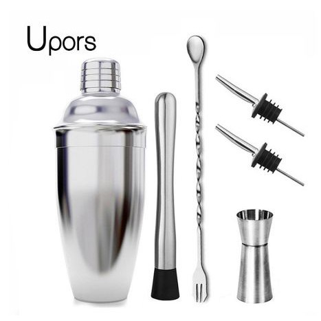 [SERASACAFE]-OneTwoCups 6 in 1 Bartender Drink Bar Set Cocktail Shaker Stainless Steel 550m - BA016