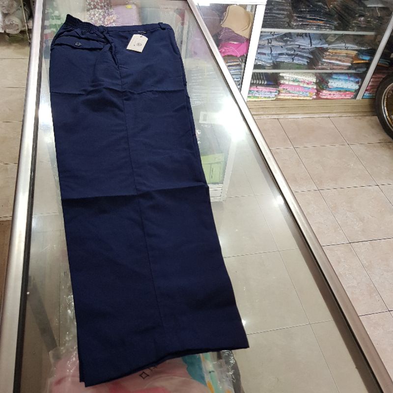 Celana panjang biru SMP sekolah merek woffi