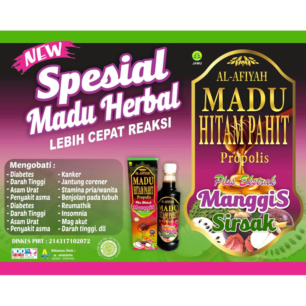 Best Seller Madu Hitam Pahit Propolis Ekstrak Manggis Sirsak Herbal Diabetes Dan Hipertensi Indonesia
