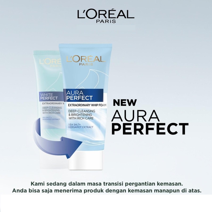 ★ BB ★ L'OREAL Paris Aura Perfect Whip Foam Facial Wash - 100ml (Untuk Kulit Cerah Tanpa Noda) - LOREAL