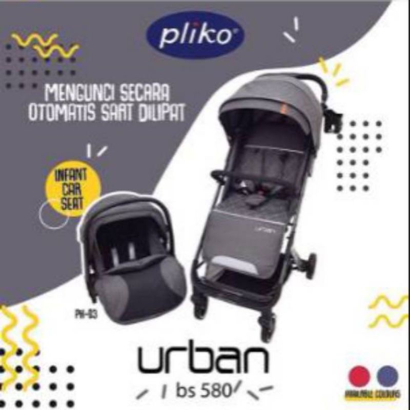 STROLLER PLIKO URBAN 580 AND INFANT CARSEAT PK03 I KERETA DORONG BAYI PLIKO