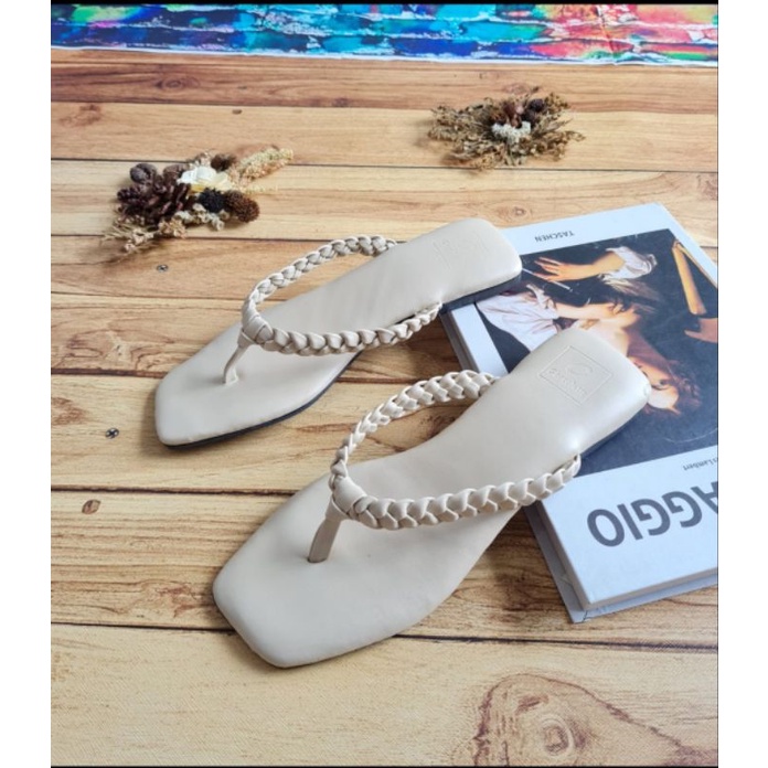 ABBUSHOES KR 04 flat shoes jepit kepang urra 1cm