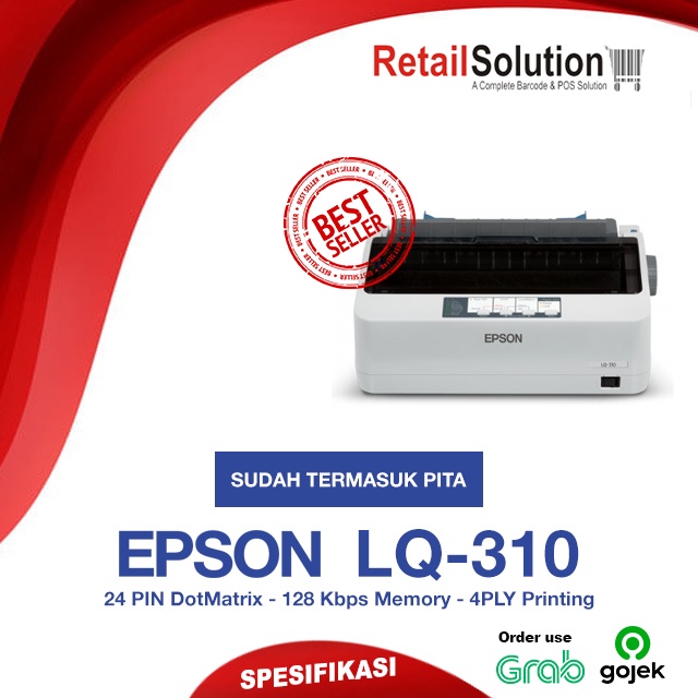 Printer DotMatrix NCR A4 3PLY 4PLY USB Parallel LPT - EPSON LQ310 / LQ-310