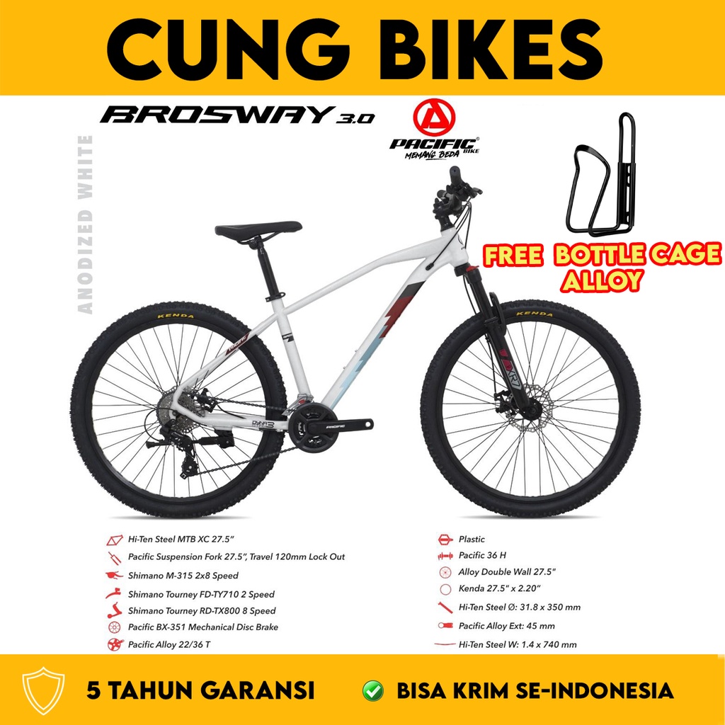 Sepeda gunung 27.5 INCH MTB Pacific Brosway 3.0 16 Speed Shimano