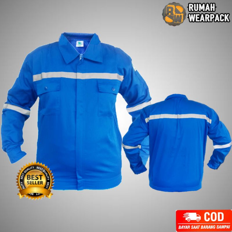 Baju Safety/ Wearpack Safety Atasan Warna Biru BCA Polos