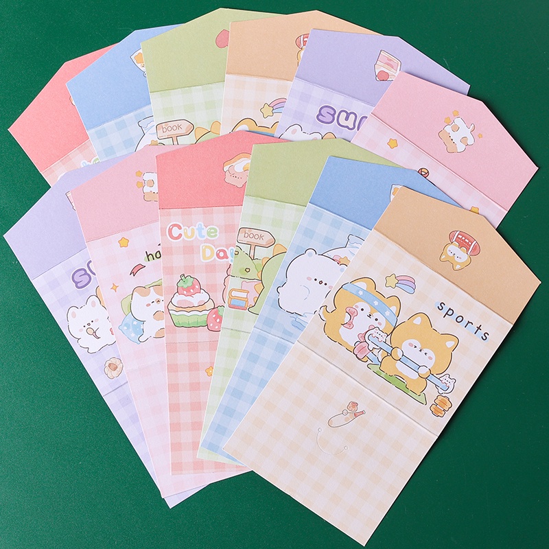 6pcs Kartu Ucapan DIY Gambar Kartun Untuk Pelajar