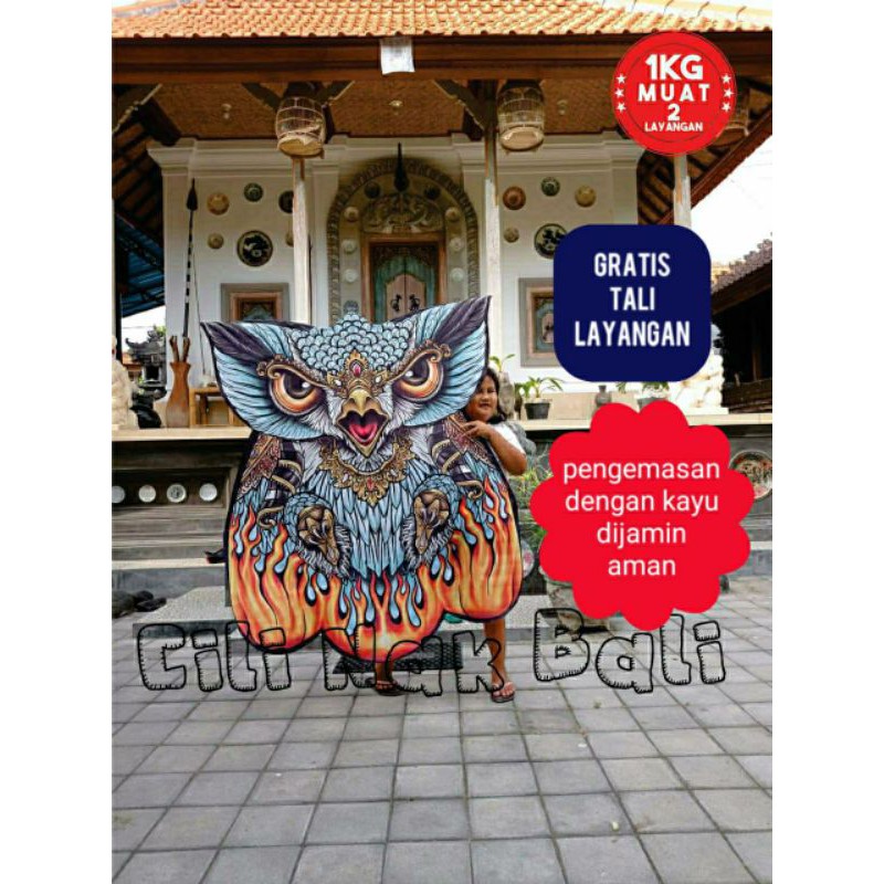 Layangan Murah Bali Celepuk  Burung hantu Print 1,4 meter Motif 3