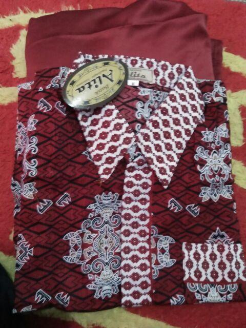 Batik Couple Sarimbit Gamis Pasangan Modern Murah 08