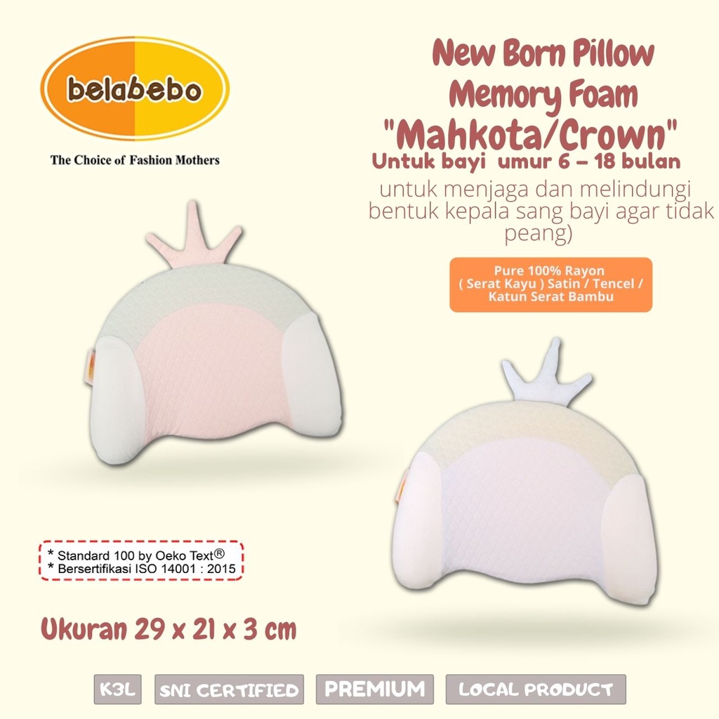 Belabebo Bantal Mahkota 3D Newborn Pillow